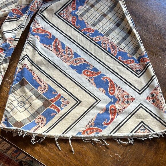 Free People Paisley Plaid Bell bottom Pants Sz 26 - Picture 8 of 11